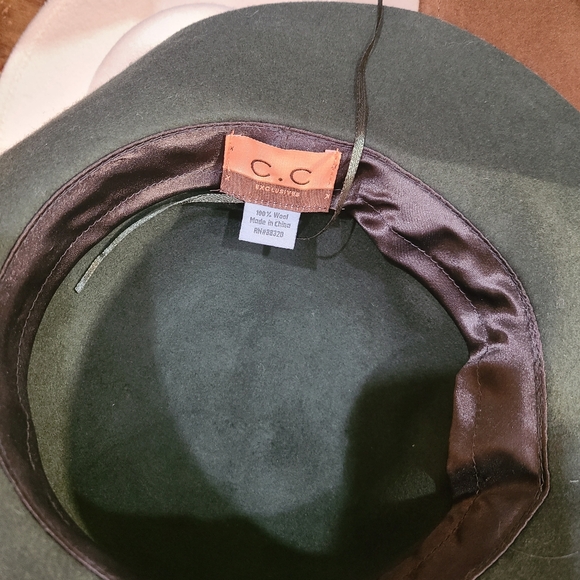 Assorted Wide-Brim Felt Hats - Cream, Olive, Brown & Lavender - Picture 11 of 14